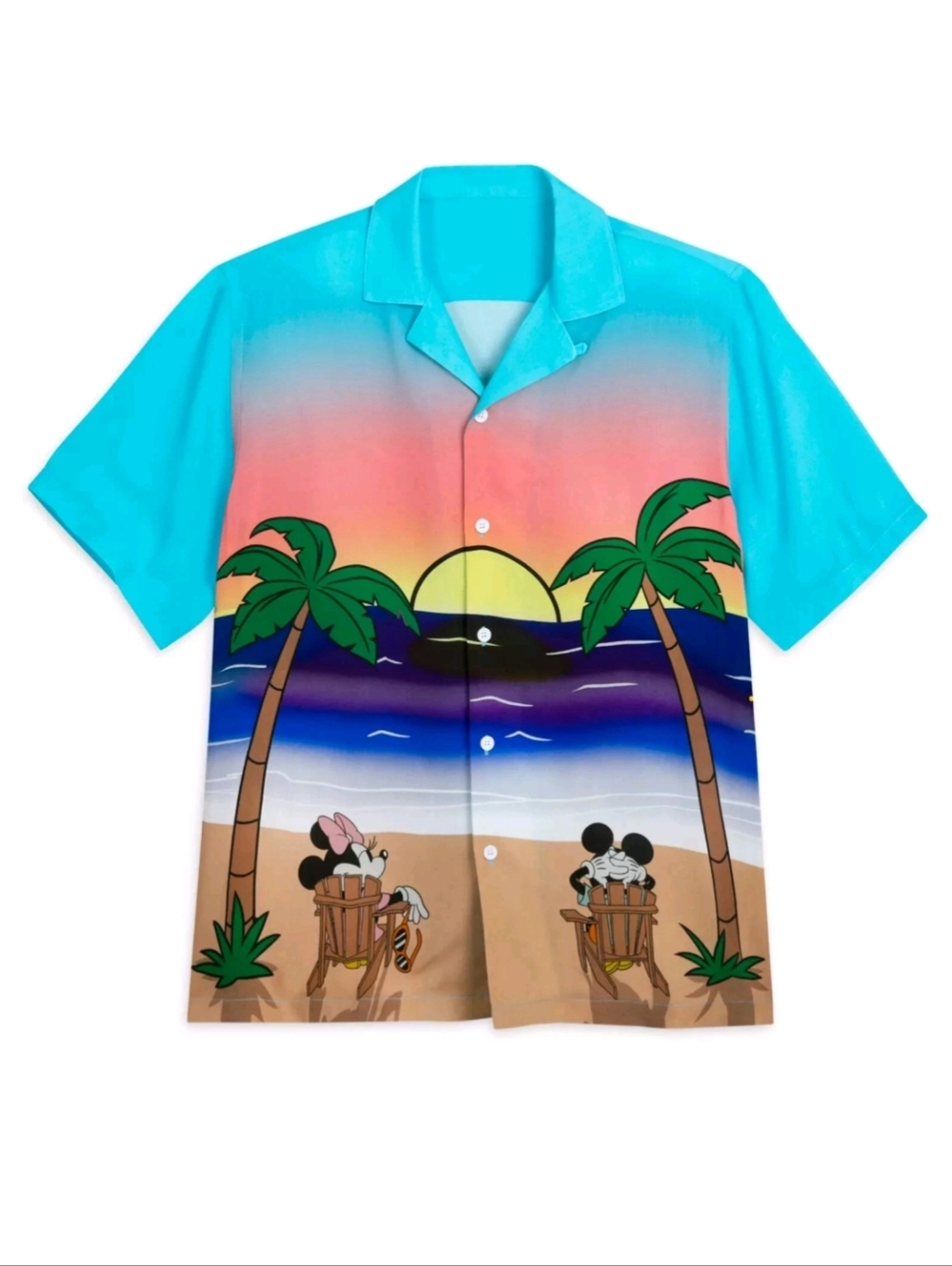 Disney Parks Mickey and Minnie Mouse Summer Camp Men's Shirt Size Small
